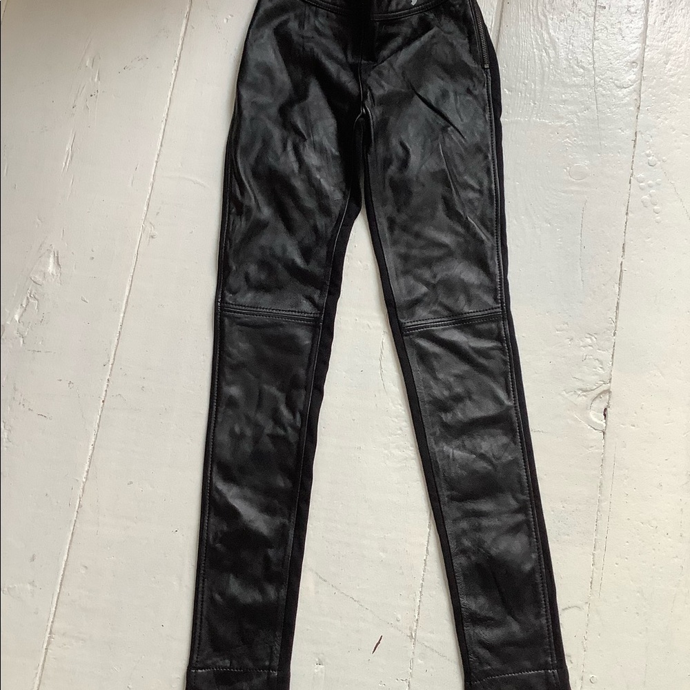 Apart real leather black leggings size 0 new black
